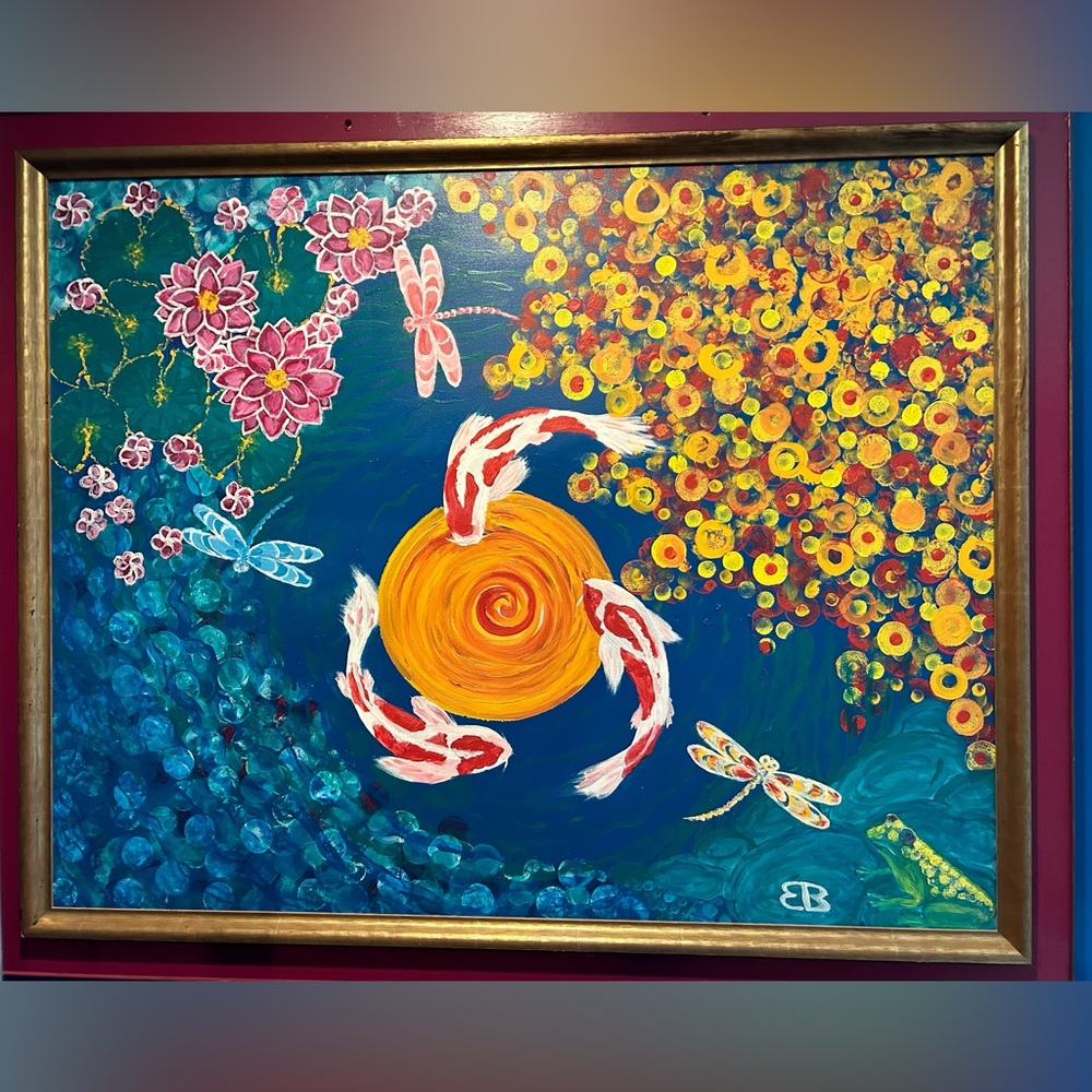 Original oil painting “Coy reflections”, 55”x45”, signed by me, Lena Vanzo